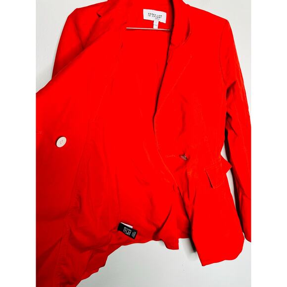 DEREK LAM 10 CROSBY Red Front Button Closure Noah Single Breast Jacket Blazer 4 - Picture 14 of 16